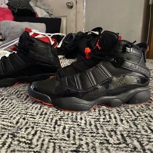 Jordan 6 rings black and red